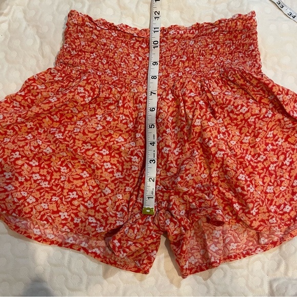 Aerie Flowy Smocked Floral Women's Shorts XS Cotton Blend Spring Summer Airy - Picture 5 of 10
